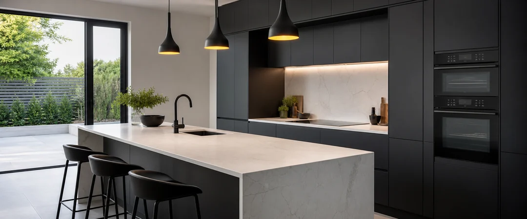 Calm contemporary kitchen interior